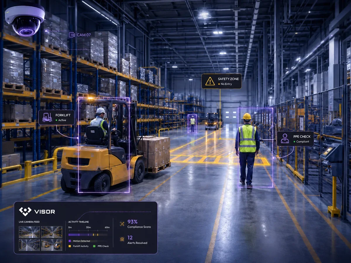 VISOR AI detection in a warehouse